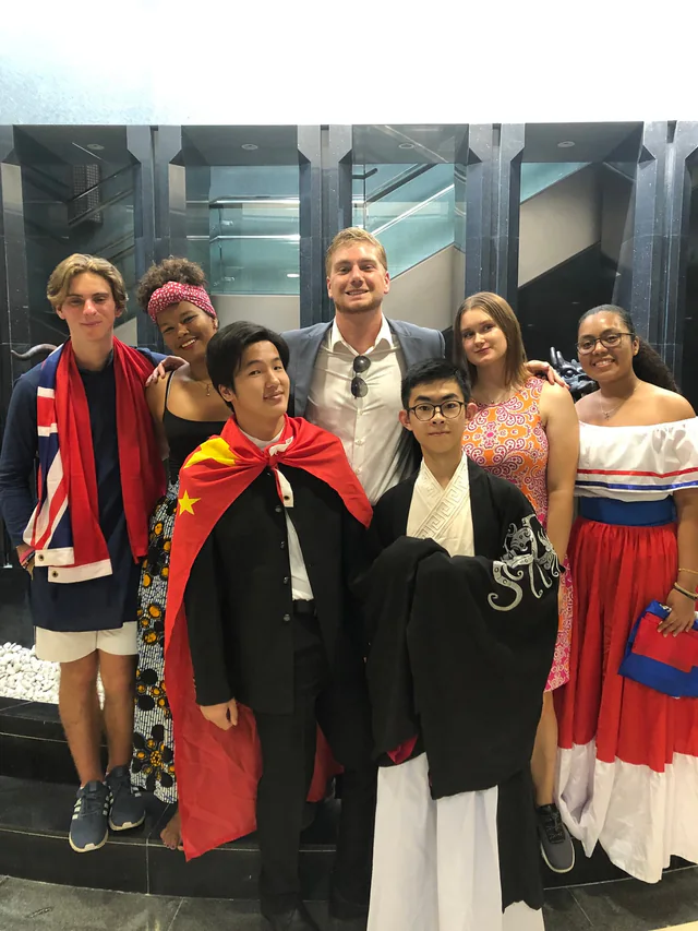 A group celebrating graduation